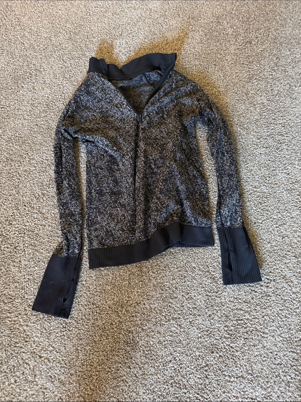 Women's Black & Gray Marled Zip Cardigan - Lululemon